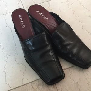 Black open back shoe
